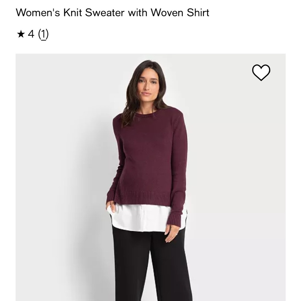 Kelah Knit Maternity Sweater with woven shirt